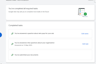 do google ads account complete advertiser verification