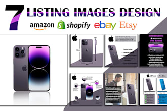 design amazon pictures, shopify ebay etsy product listing images, photo editing