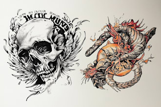 create any design in traditional tattoo or old school style