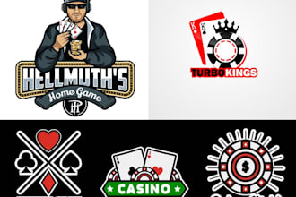 do modern poker chip, playing card, poker logo or any graphics design