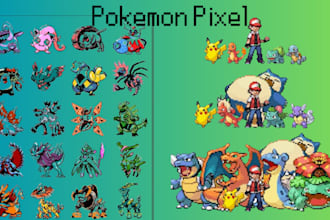 pixel art creature, monster or pokemon sprite, planetary creature and card game
