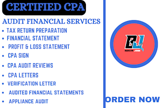 sign CPA certified financial statement, CPA audit and verify as CPA