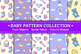 make unique seamless pattern designs for kids babies fabric textile