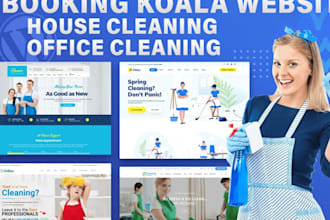 design cleaning service website with booking koala, booking koala website