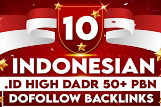 create 10 id homepage permanent backlinks with high da DR