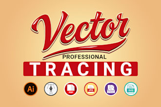 do vector tracing, convert raster to vector, recreate, redraw logo