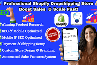 create winning shopify dropshipping store website design product research