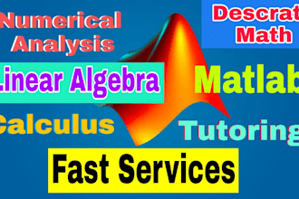 assist you numerical analysis in matlab, linear algebra and calculus