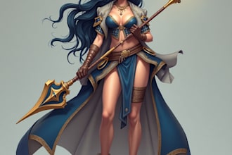 make a dnd character art and dnd party illustration