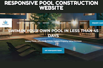 swimming pool website pool landing page construction website swimming pool leads