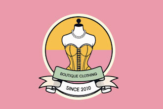 draw luxury clothing fashion jewelry store, shop, brand logo