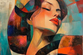 abstract art, portrait, oil paint, digital art for you