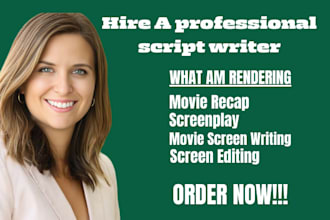 do movie script, script writer, TV series, script writing
