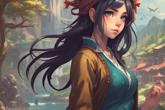 draw cool anime style art for you and your oc