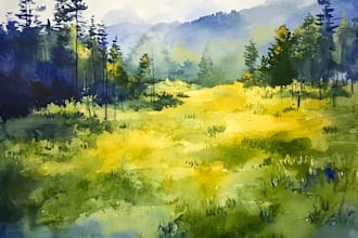 paint original watercolor landscape painting