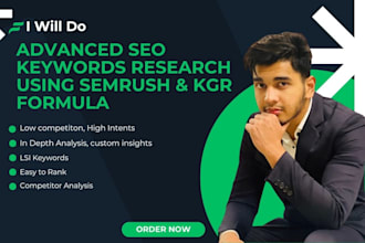 do advanced SEO keywords research using semrush and kgr formula