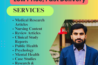 write medical research articles, nursing essays,reports