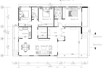 draw architectural and construction drawings, blueprints in autocad 2d