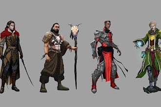 draw fantasy, rpg, dnd character, concept illustration