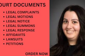 draft ready to file pleadings, motions, responses, complaints, motions, petition