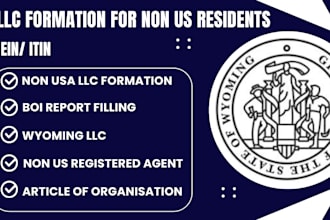 register US llc company formation, wyoming llc, ein, itin for non USA residents
