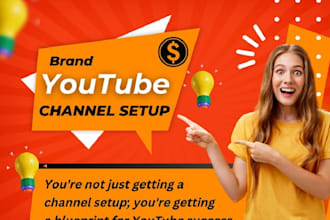 create a brand youtube channel set up with a logo and cover