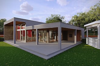 optimize 3d architecture design,vacation house,3d elevation,landscape design,max