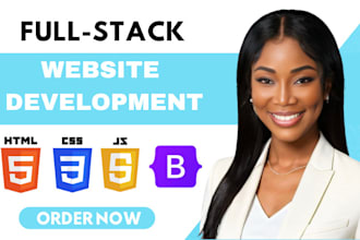 build custom full stack website development html css backend bootstrap developer
