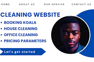 cleaning service website, house cleaning, office cleaning, booking koala website