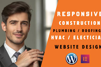 design professional wordpress websites for hvac roofing plumbing construction