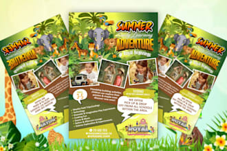design kids summer, camp winter, camp adventure   flyer