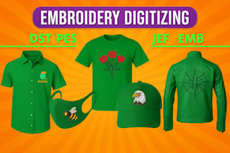 digitize your embroidery logo into dst,pes,jef,exp file asap