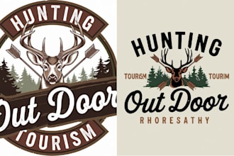 design unique outdoor, fishing, mountain hiking, retro, and hunting logo