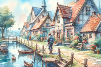 do watercolour portraits or landscapes digital in photoshop