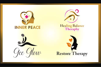 design modern unique spa massage wellness sport yoga therapy logo