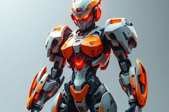 design robots and concept art of futuristic mecha