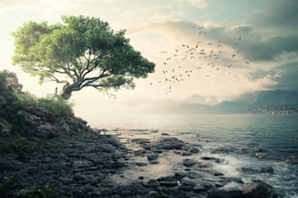 make fantasy environment concept art , landscape illustration