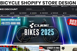 design bicycle website bicycle shopify store bicycle store bike website