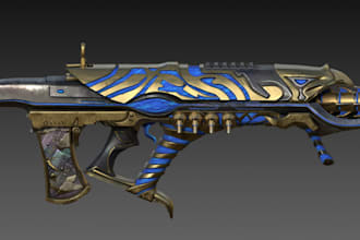 optimized 3d game asset, props, weapon, 3d object, accessories, texture, ue5 rig