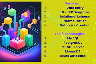 database creation and designing, data entry