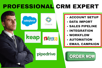setup pipedrive zoho close io salesforce workflow automation keap integration