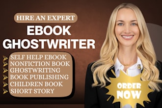 ghostwrite 50k words ebook, self help ebook, nonfiction, rewrite, kdp publishing
