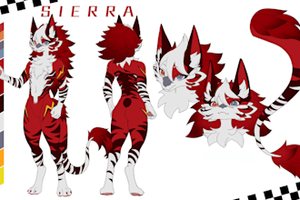 draw furry reference sheet art fursona character sheet nsfw avatar commission