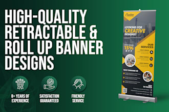 design professional roll up, retractable, pull up banners for your business