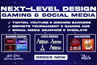 design professional gaming banners, twitch, discord graphics