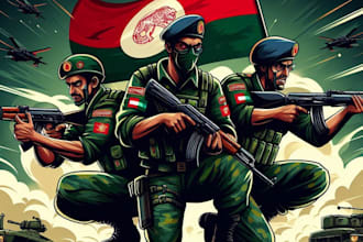 draw military themed character illustrations