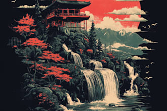draw awesome japanese or anime streetwear style for t shirt