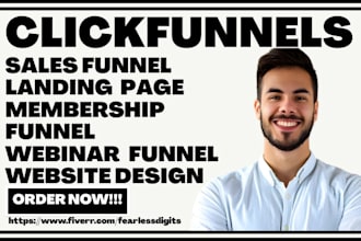 design clickfunnels sales funnel landing page  membership webinar funnel website