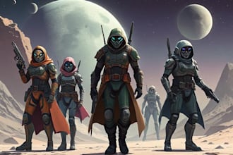 create fantasy, sci fi, character with hyperrealistic style