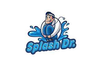 make creative pool cleaning and service business logo
